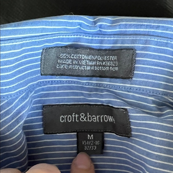 Croft & Barrow Light Blue Striped Shirt - Picture 2 of 2
